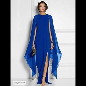 Chiffon Formal/Wedding Guest Dress, Royal Blue, Size 2